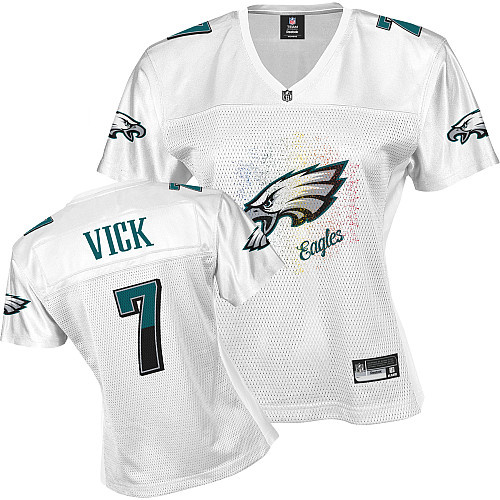 Eagles #7 Michael Vick White 2011 Women's Fem Fan Stitched NFL Jersey